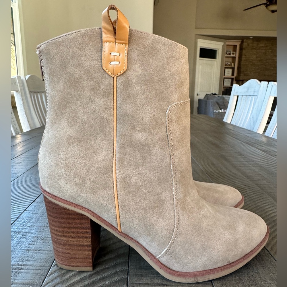 MIA Susanna Western Block Heel Ankle Sand/Nude Boots Women's Size 8 - Picture 6 of 16